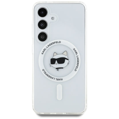 Husa MagSafe pentru Samsung Galaxy S25+ S936, Karl Lagerfeld, IML Choupette's Head, Alba