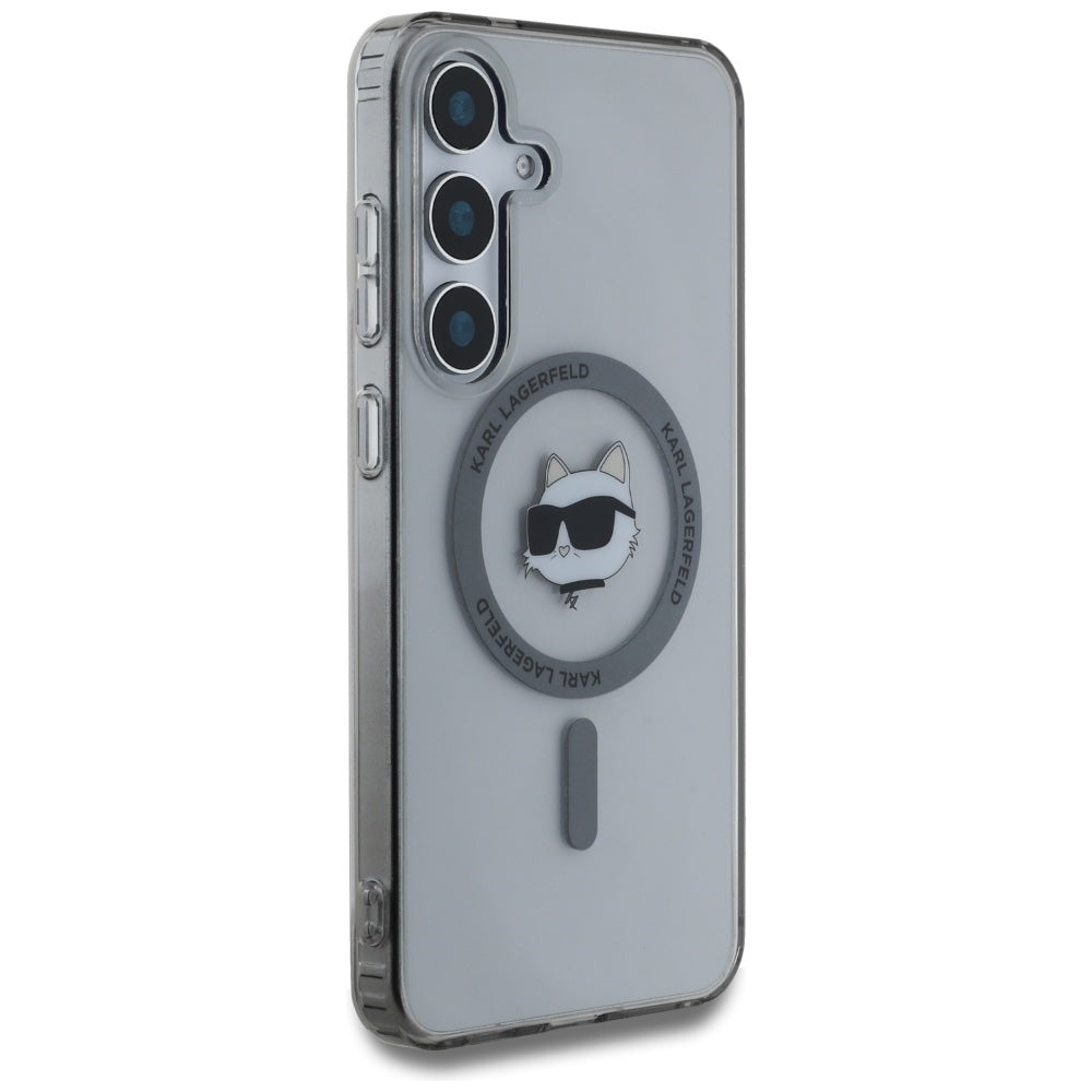 Husa MagSafe pentru Samsung Galaxy S25+ S936, Karl Lagerfeld, IML Choupette's Head, Neagra