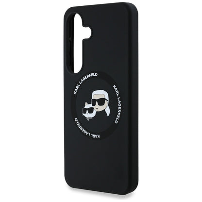Husa MagSafe pentru Samsung Galaxy S25+ S936, Karl Lagerfeld, Silicone Double Heads, Neagra