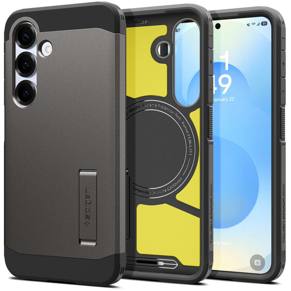 Husa MagSafe pentru Samsung Galaxy S25+ S936, Spigen, Tough Armor, Gri