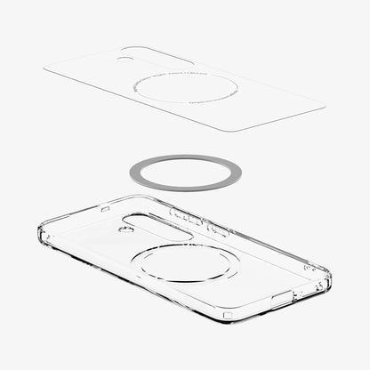 Husa MagSafe pentru Samsung Galaxy S25+ S936, Spigen, Ultra Hybrid, Alba ACS08981