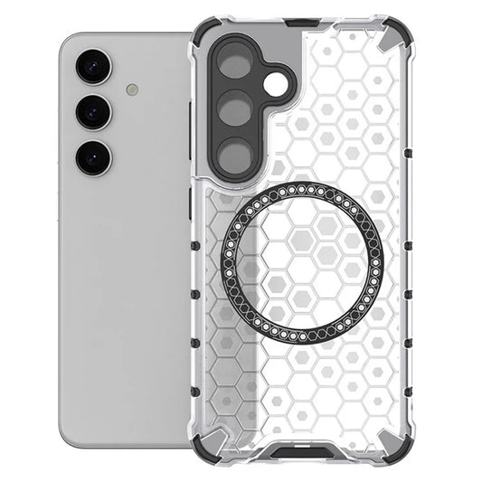 Husa MagSafe pentru Samsung Galaxy S25+ S936, Techsuit, HoneyComb Shield, Alba