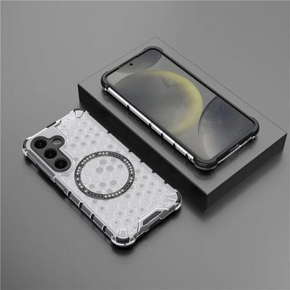 Husa MagSafe pentru Samsung Galaxy S25+ S936, Techsuit, HoneyComb Shield, Alba