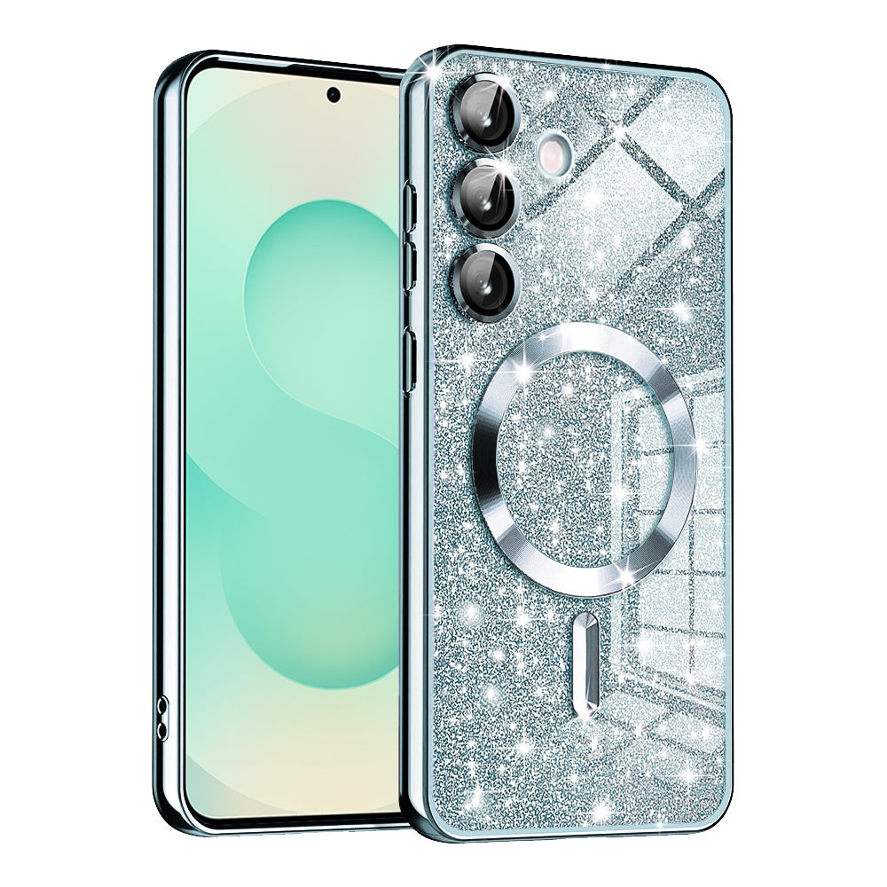 Husa MagSafe pentru Samsung Galaxy S25+ S936, Techsuit, Luxury Glitter, Bleu