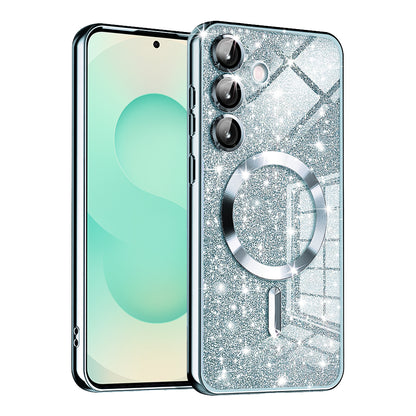 Husa MagSafe pentru Samsung Galaxy S25+ S936, Techsuit, Luxury Glitter, Bleu