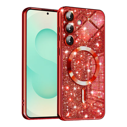 Husa MagSafe pentru Samsung Galaxy S25+ S936, Techsuit, Luxury Glitter, Rosie