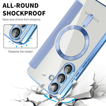 Husa MagSafe pentru Samsung Galaxy S25+ S936, Techsuit, SmartMag Book, Bleu