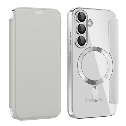 Husa MagSafe pentru Samsung Galaxy S25+ S936, Techsuit, SmartMag Book, Gri