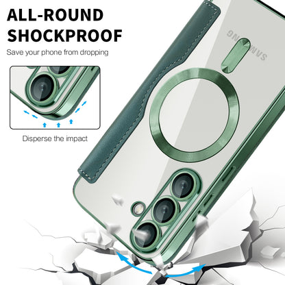 Husa MagSafe pentru Samsung Galaxy S25+ S936, Techsuit, SmartMag Book, Verde
