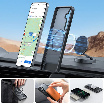 Husa MagSafe pentru Samsung Galaxy S25+ S936, Torras, Pstand, Neagra