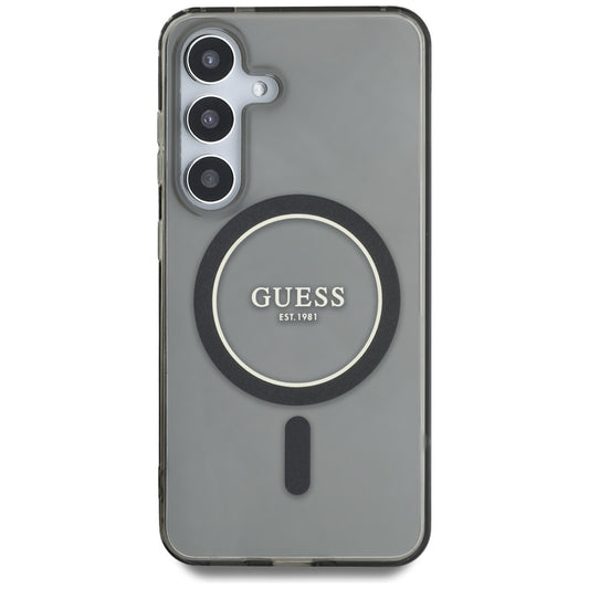 Husa MagSafe pentru Samsung Galaxy S25 S931, Guess, IML Glitter Circle, Neagra