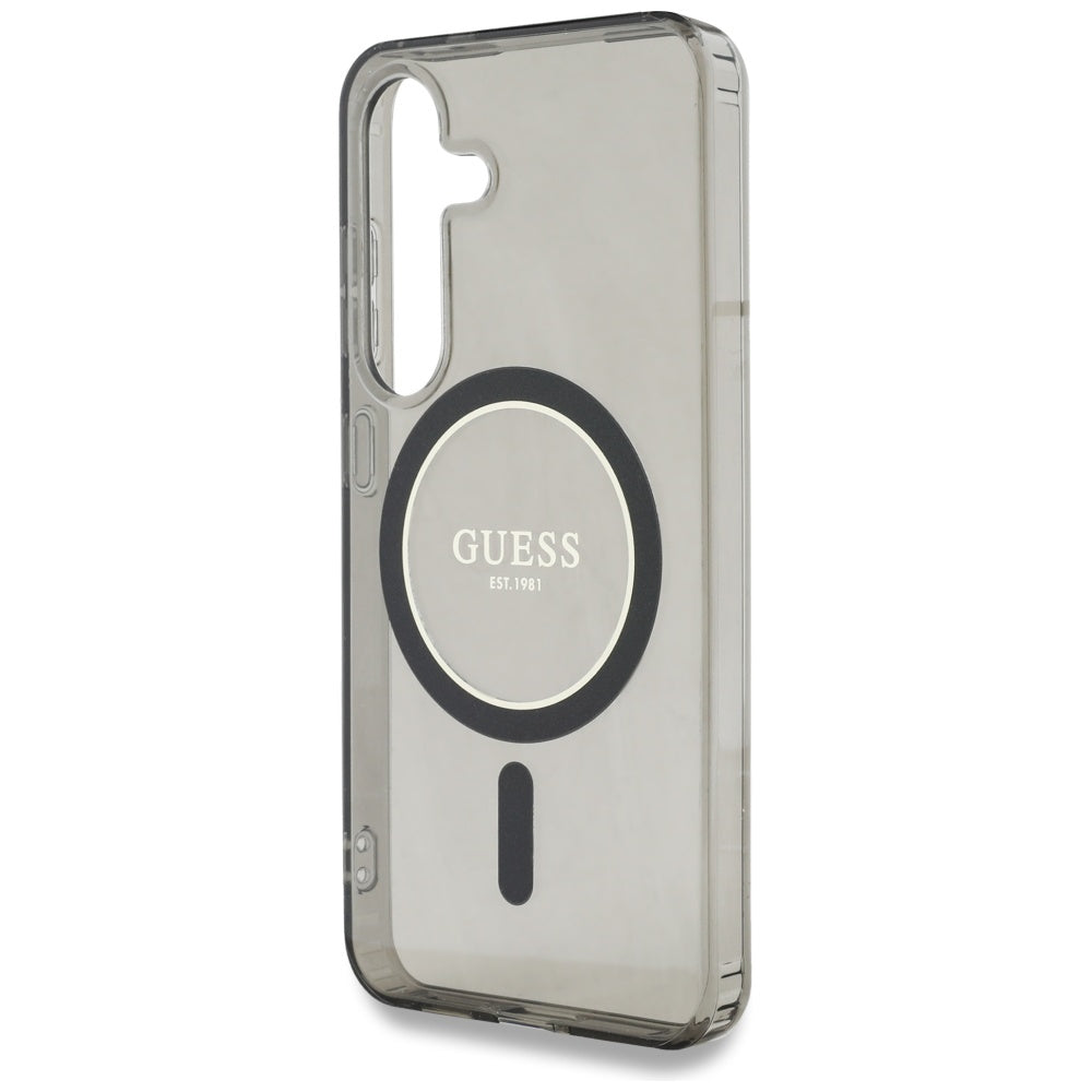 Husa MagSafe pentru Samsung Galaxy S25 S931, Guess, IML Glitter Circle, Neagra
