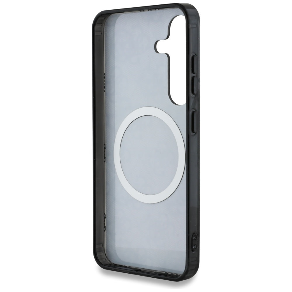 Husa MagSafe pentru Samsung Galaxy S25 S931, Guess, IML Peony On 4G Background , Neagra