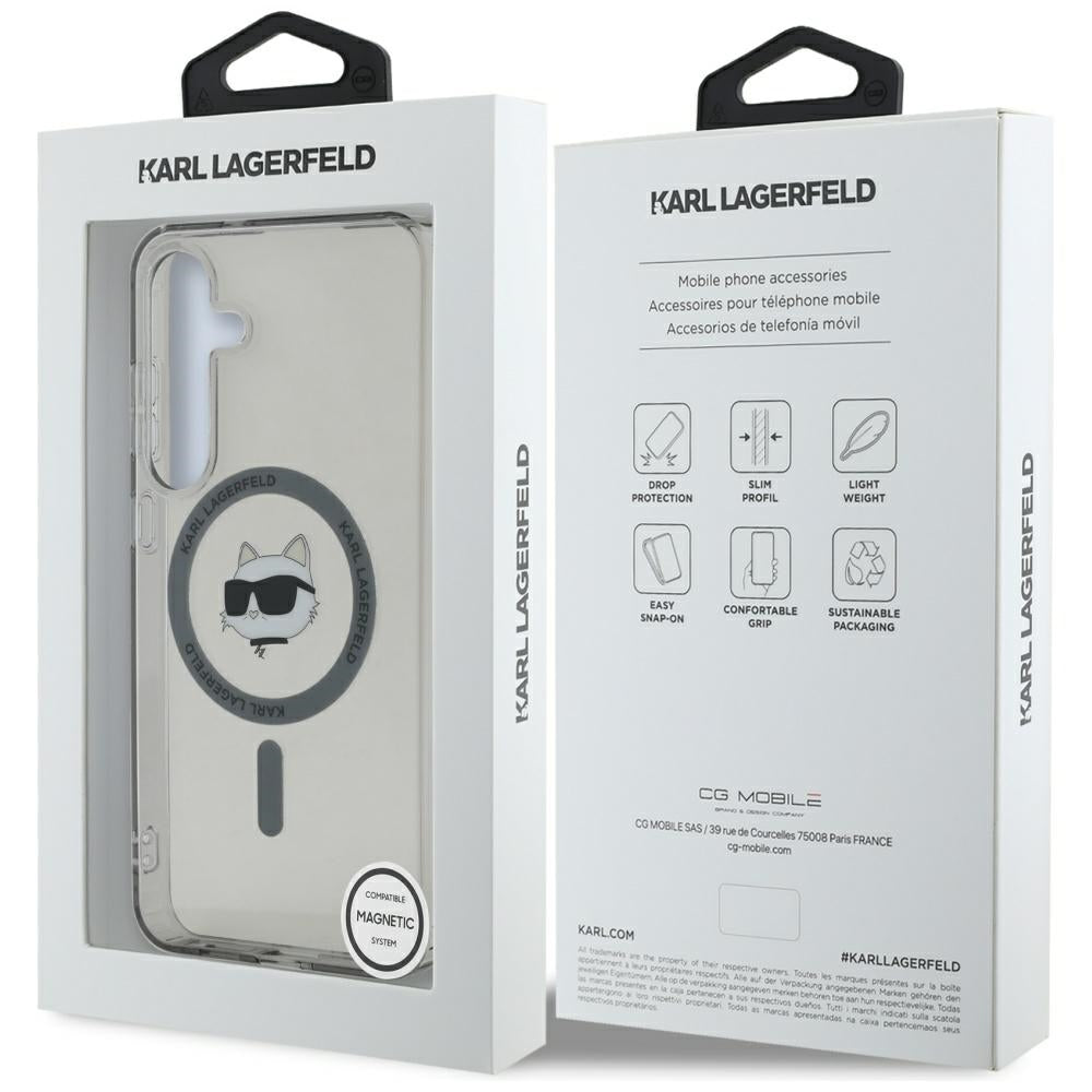 Husa MagSafe pentru Samsung Galaxy S25 S931, Karl Lagerfeld, IML Choupette's Head, Neagra