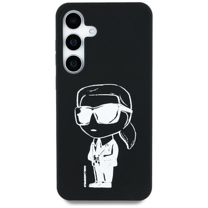 Husa MagSafe pentru Samsung Galaxy S25 S931, Karl Lagerfeld, Silicone Graffiti, Neagra