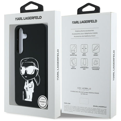 Husa MagSafe pentru Samsung Galaxy S25 S931, Karl Lagerfeld, Silicone Graffiti, Neagra