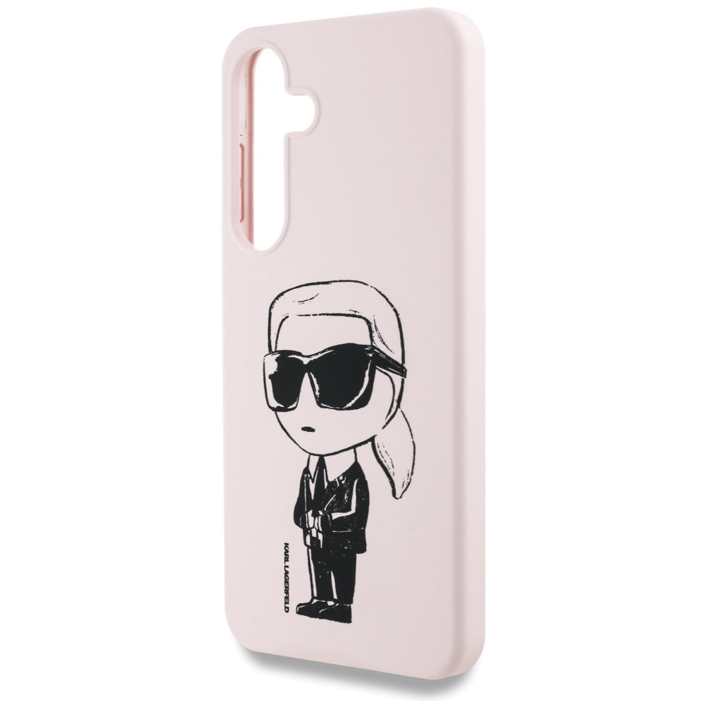 Husa MagSafe pentru Samsung Galaxy S25 S931, Karl Lagerfeld, Silicone Graffiti, Roz