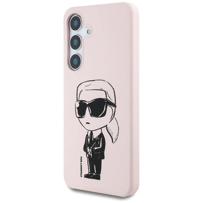 Husa MagSafe pentru Samsung Galaxy S25 S931, Karl Lagerfeld, Silicone Graffiti, Roz