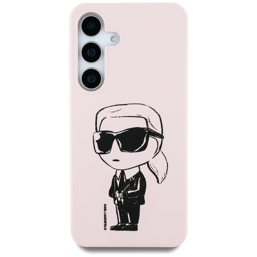 Husa MagSafe pentru Samsung Galaxy S25 S931, Karl Lagerfeld, Silicone Graffiti, Roz