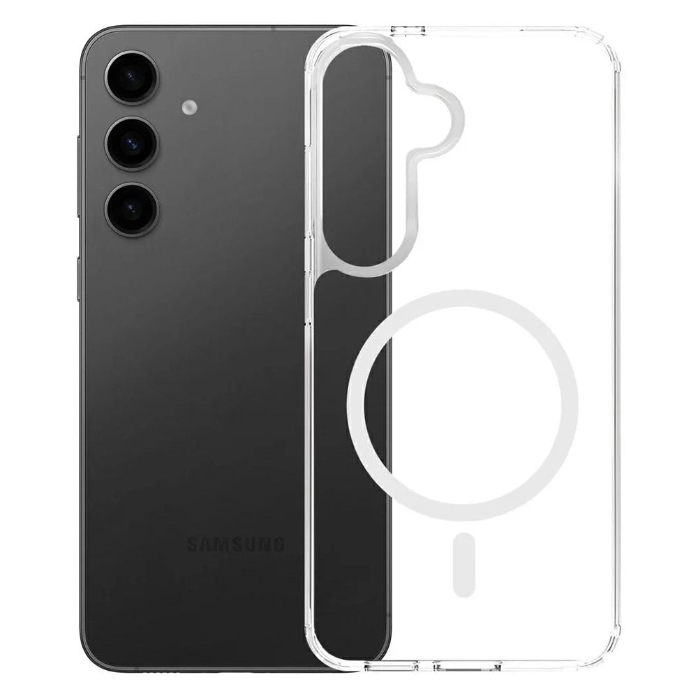 Husa MagSafe pentru Samsung Galaxy S25 S931 / S24 S921, 3MK, Armor MagCase, Transparenta