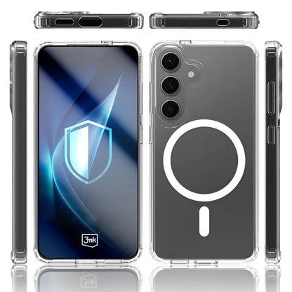 Husa MagSafe pentru Samsung Galaxy S25 S931 / S24 S921, 3MK, Armor MagCase, Transparenta