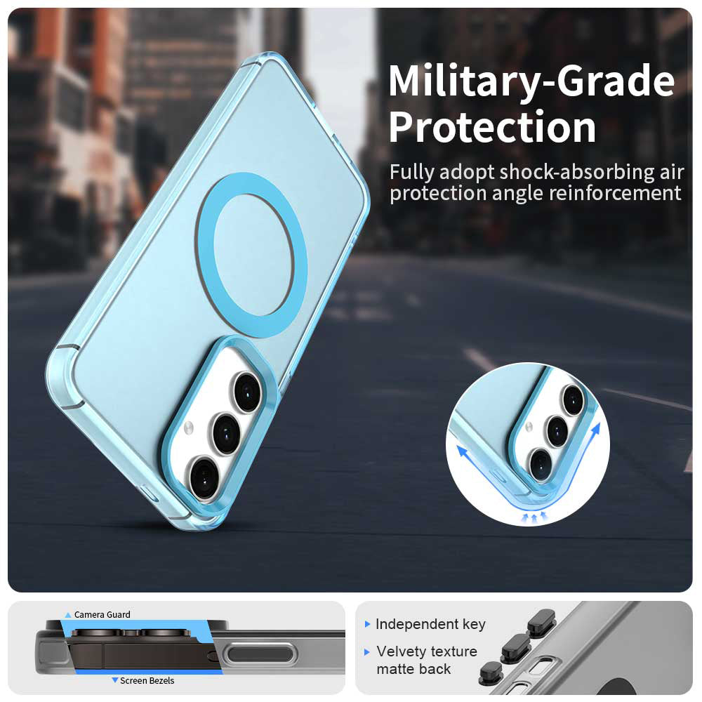 Husa MagSafe pentru Samsung Galaxy S25 S931 / S24 S921, Techsuit, CandyCase, Albastra