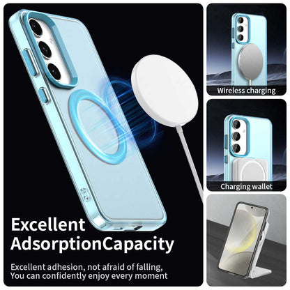 Husa MagSafe pentru Samsung Galaxy S25 S931 / S24 S921, Techsuit, CandyCase, Albastra