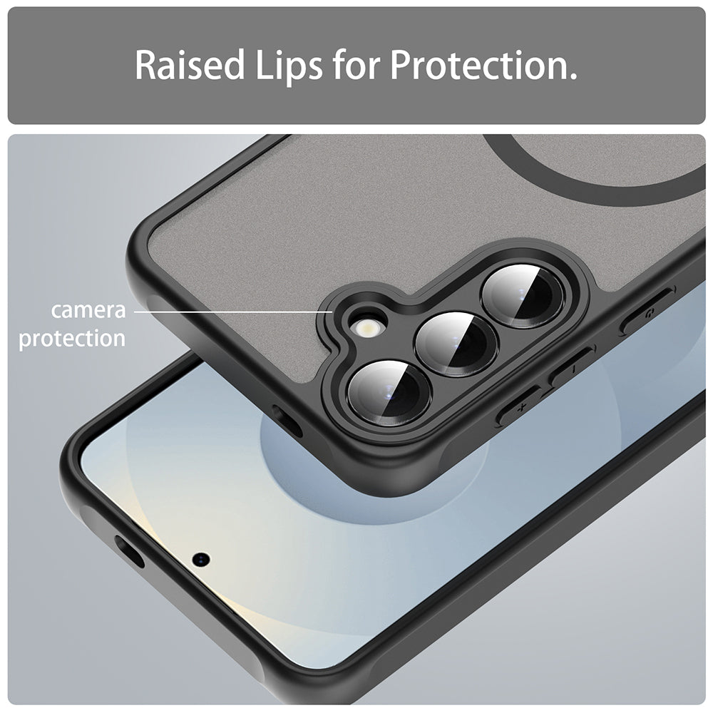 Husa MagSafe pentru Samsung Galaxy S25 S931 / S24 S921, Techsuit, HaloFrost II (Big Lens Hole), Neagra