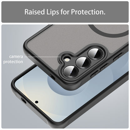 Husa MagSafe pentru Samsung Galaxy S25 S931 / S24 S921, Techsuit, HaloFrost II (Big Lens Hole), Neagra