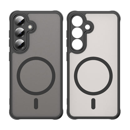 Husa MagSafe pentru Samsung Galaxy S25 S931 / S24 S921, Techsuit, HaloFrost II (Big Lens Hole), Neagra