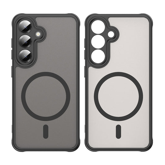 Husa MagSafe pentru Samsung Galaxy S25 S931 / S24 S921, Techsuit, HaloFrost II (Big Lens Hole), Neagra