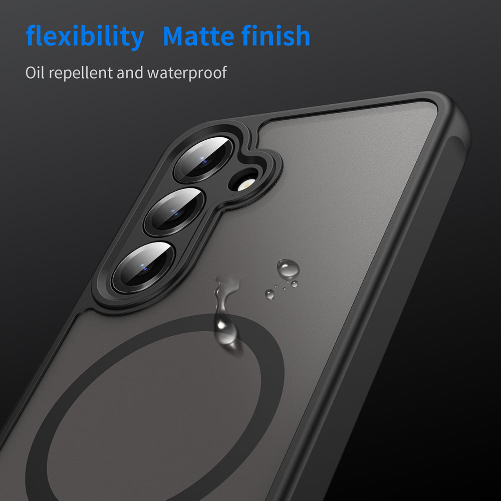 Husa MagSafe pentru Samsung Galaxy S25 S931 / S24 S921, Techsuit, HaloFrost II (Big Lens Hole), Neagra