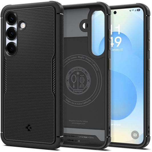 Husa MagSafe pentru Samsung Galaxy S25 S931, Spigen, Core Armor, Neagra Mata