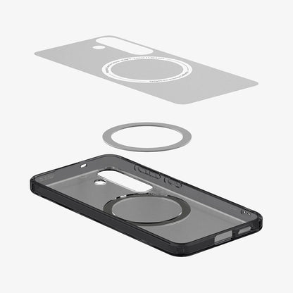 Husa MagSafe pentru Samsung Galaxy S25 S931, Spigen, Ultra Hybrid, Neagra Satinata ACS09005