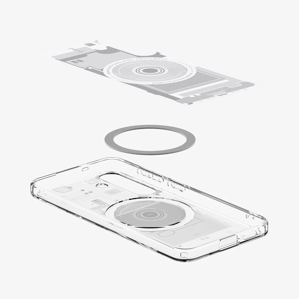 Husa MagSafe pentru Samsung Galaxy S25 S931, Spigen, Ultra Hybrid Zero One, Alba ACS09004