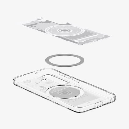 Husa MagSafe pentru Samsung Galaxy S25 S931, Spigen, Ultra Hybrid Zero One, Alba ACS09004