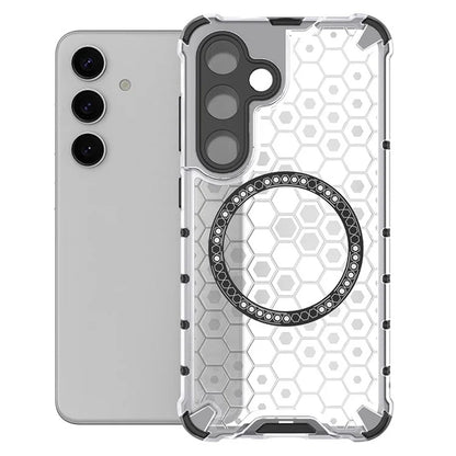 Husa MagSafe pentru Samsung Galaxy S25 S931, Techsuit, HoneyComb Shield, Alba
