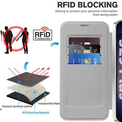 Husa MagSafe pentru Samsung Galaxy S25 S931, Techsuit, SmartMag Book, Gri