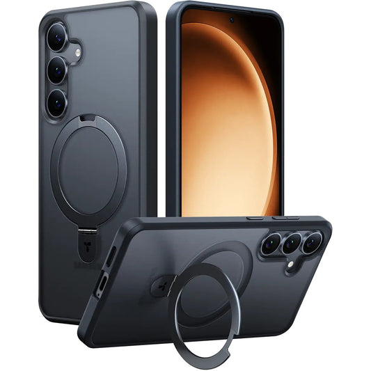 Husa MagSafe pentru Samsung Galaxy S25 S931, Torras, Ostand, Neagra