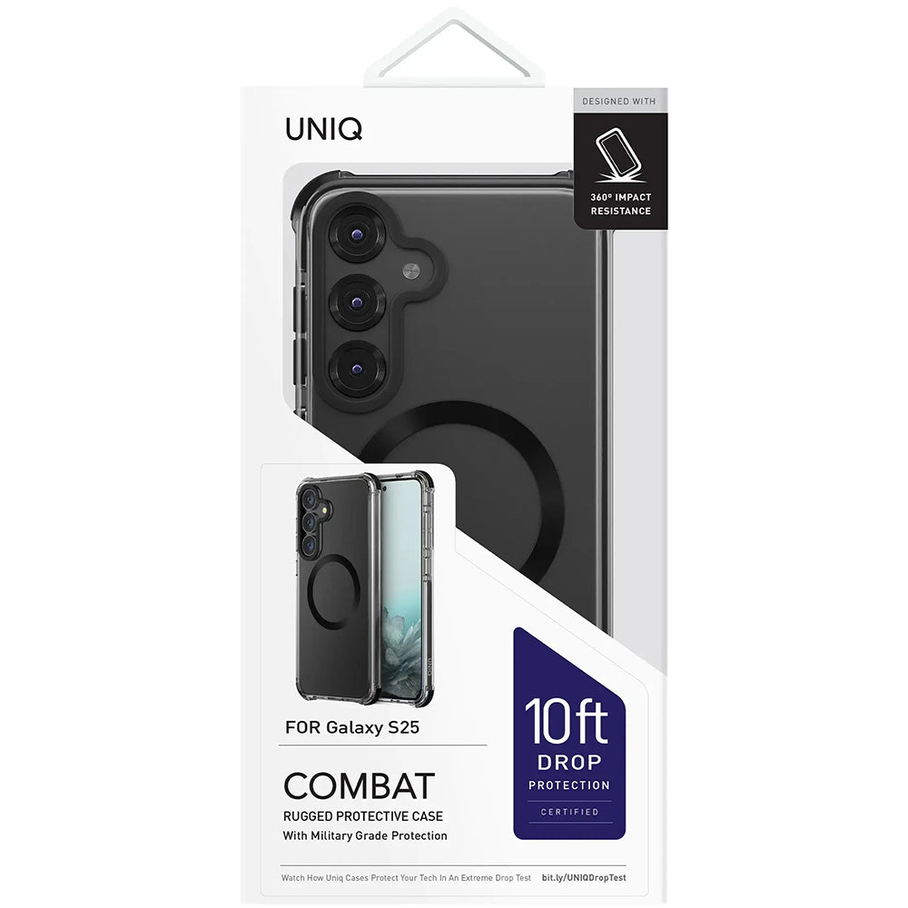 Husa MagSafe pentru Samsung Galaxy S25 S931, UNIQ, Combat MagClick, Neagra