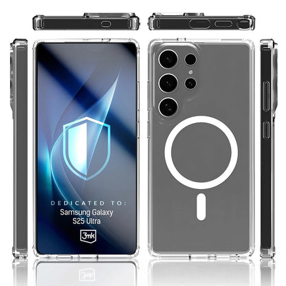 Husa MagSafe pentru Samsung Galaxy S25 Ultra S938, 3MK, Armor MagCase, Transparenta