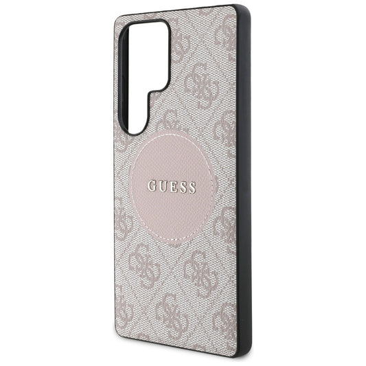 Husa MagSafe pentru Samsung Galaxy S25 Ultra S938, Guess, 4G Circle Classic Logo, Roz