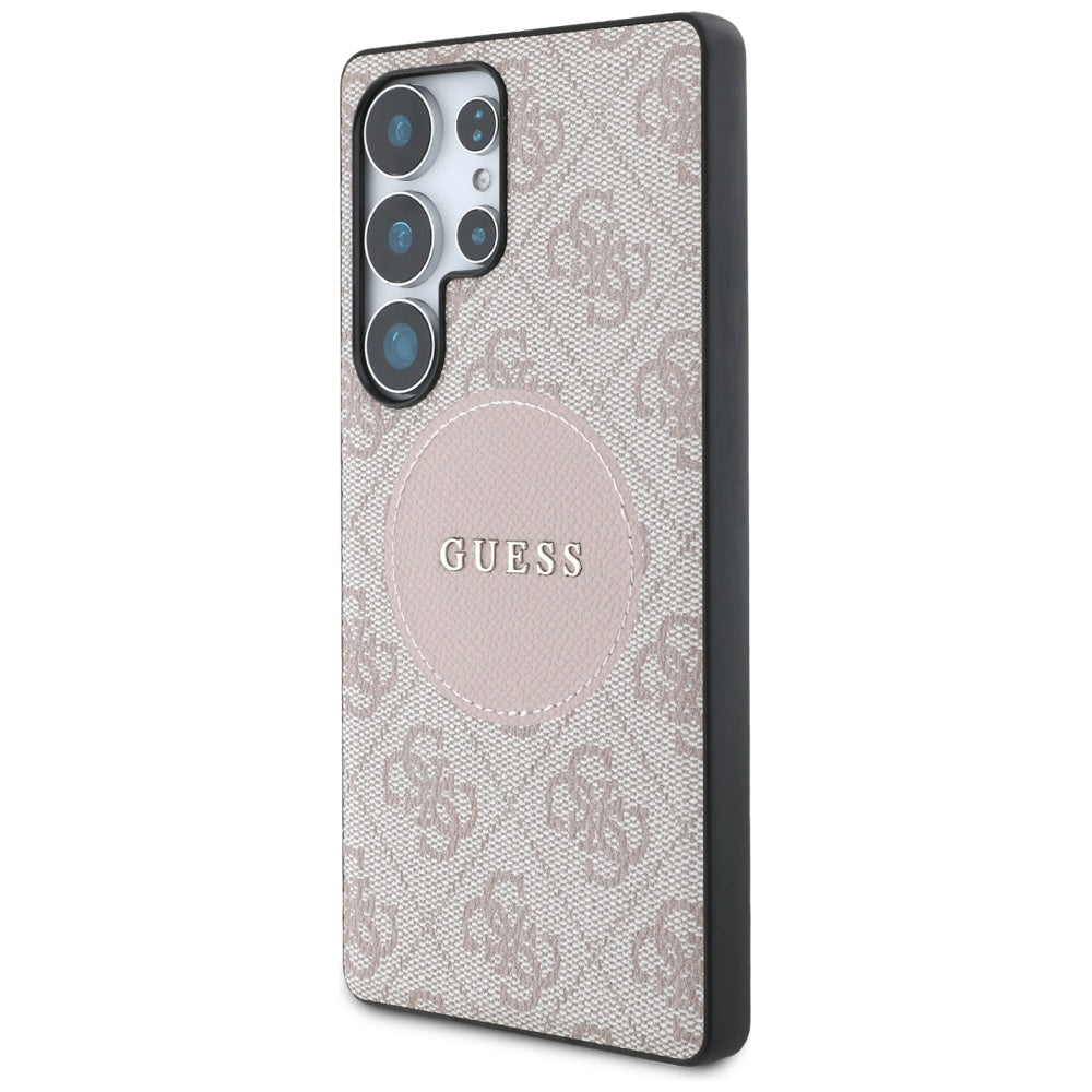 Husa MagSafe pentru Samsung Galaxy S25 Ultra S938, Guess, 4G Circle Classic Logo, Roz