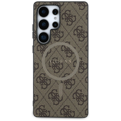 Husa MagSafe pentru Samsung Galaxy S25 Ultra S938, Guess, 4G Ring Classic Logo, Maro