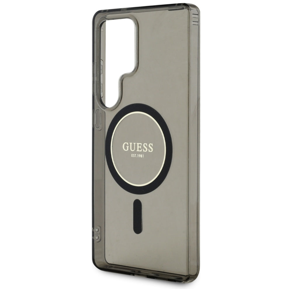 Husa MagSafe pentru Samsung Galaxy S25 Ultra S938, Guess, IML Glitter Circle, Neagra