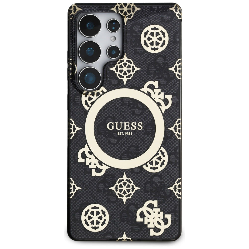 Husa MagSafe pentru Samsung Galaxy S25 Ultra S938, Guess, IML Peony On 4G Background , Neagra