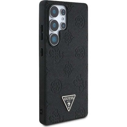 Husa MagSafe pentru Samsung Galaxy S25 Ultra S938, Guess, Peony Grained Hot Stamp Triangle , Maro