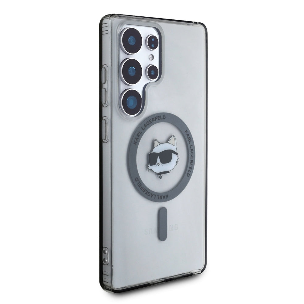 Husa MagSafe pentru Samsung Galaxy S25 Ultra S938, Karl Lagerfeld, IML Choupette's Head, Neagra