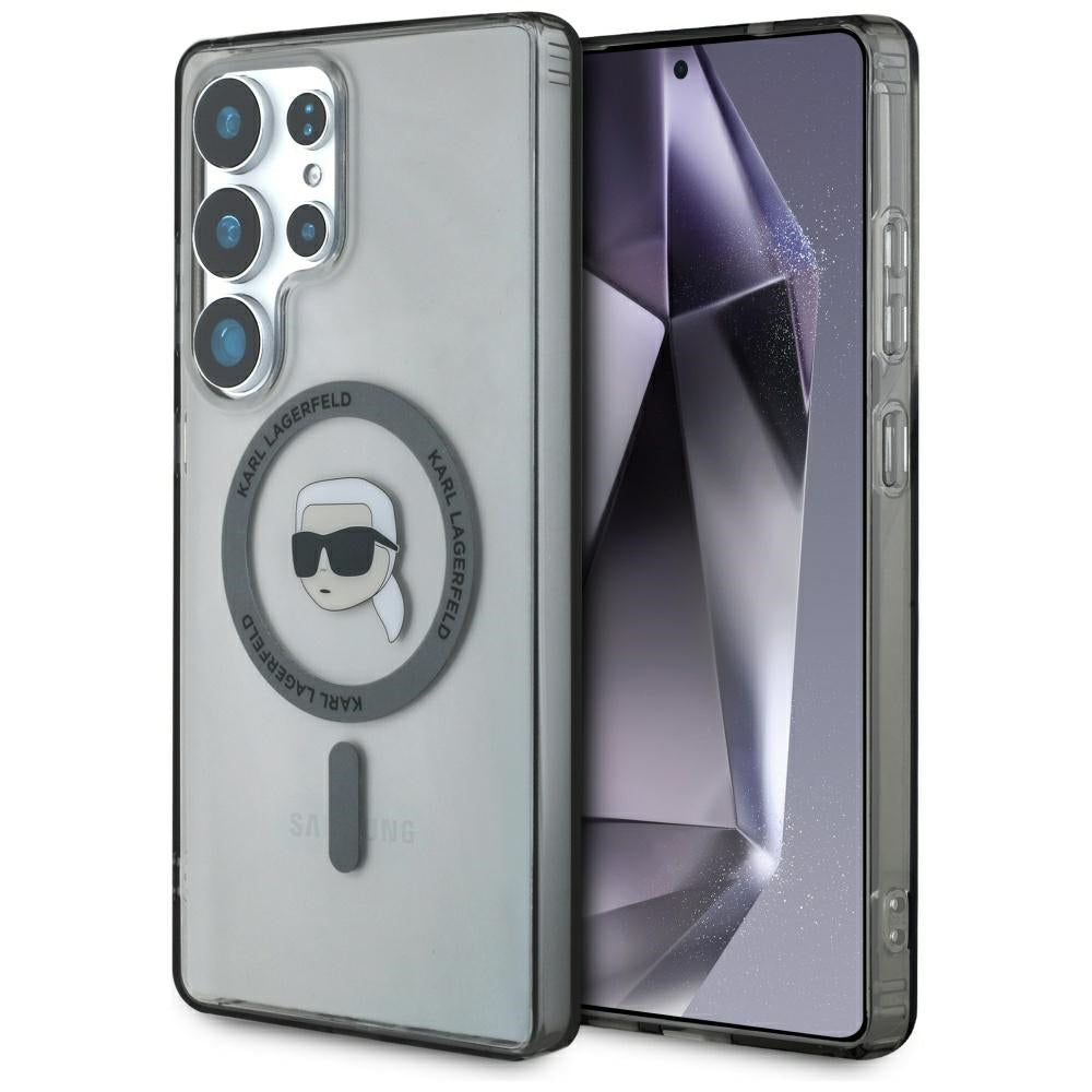 Husa MagSafe pentru Samsung Galaxy S25 Ultra S938, Karl Lagerfeld, IML Karl's Head, Neagra