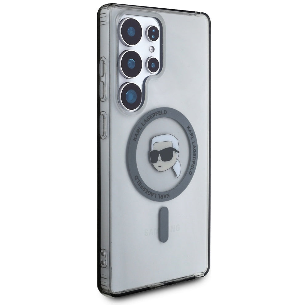Husa MagSafe pentru Samsung Galaxy S25 Ultra S938, Karl Lagerfeld, IML Karl's Head, Neagra